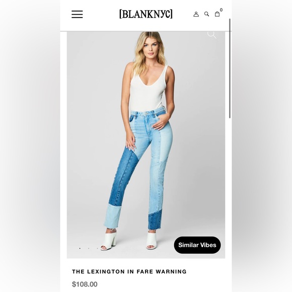 NWT Blank NYC The Lexington in Fare Warning Jeans Size 32 - Picture 2 of 10